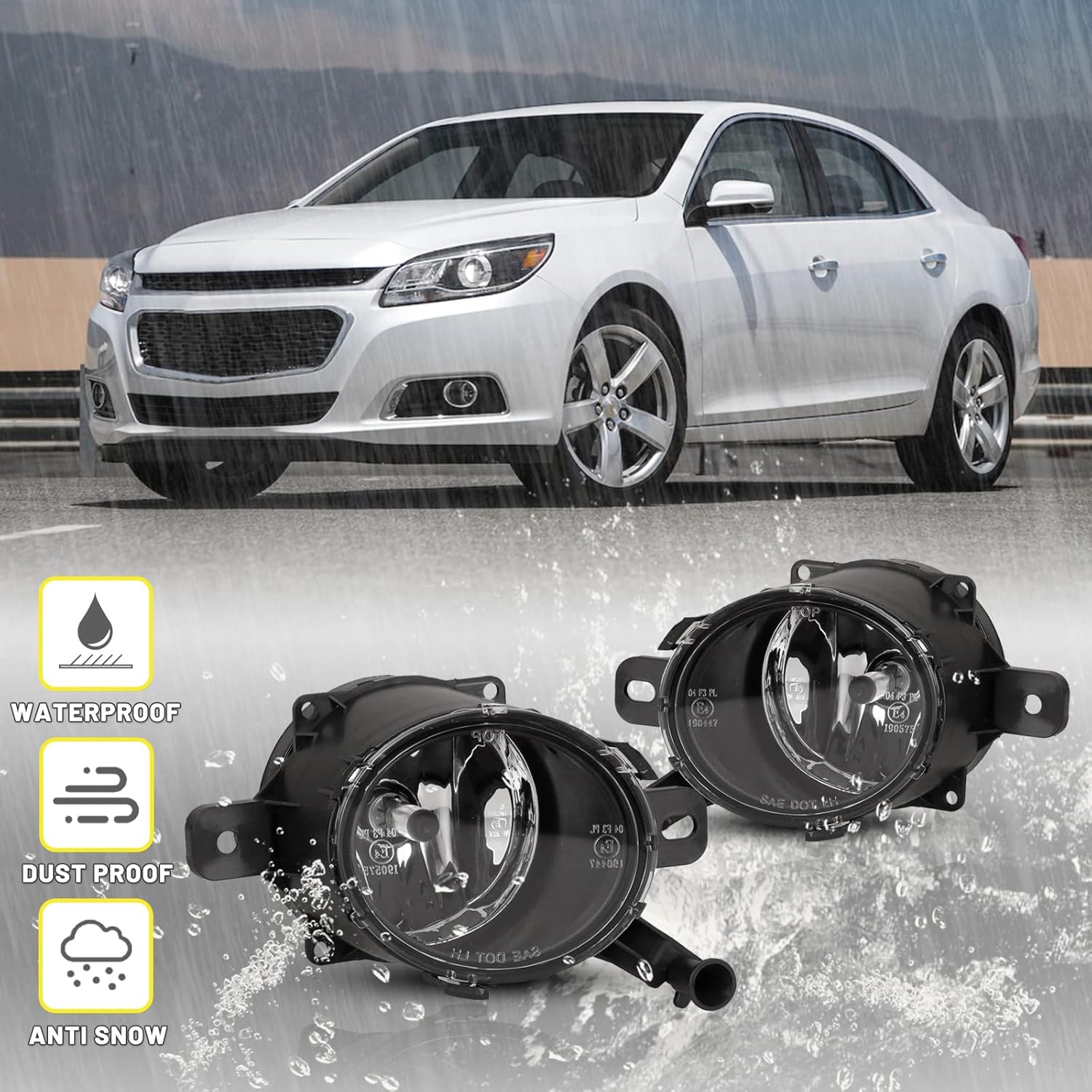 AUTOWIKI Fog Lights Lamps compatible for Chevrolet Malibu 2013 2014 Malibu LS/LTZ/LT 2013-2015 Malibu Limited 2016 Saturn Astra 2008-2009 Cadillac SRX 2010-2015 Driver Passenger Replacement
