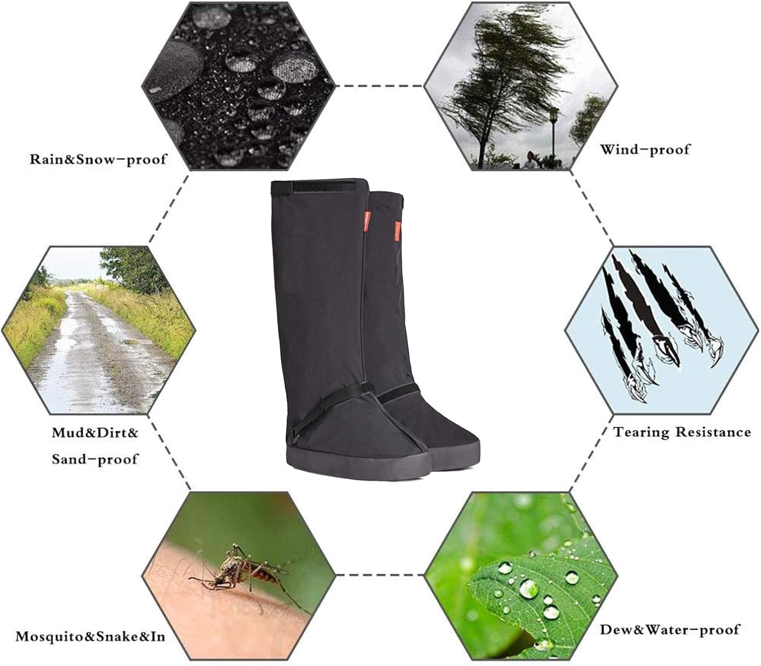 leg Gaiters Snow Cover Hiking Leggings,Snow Outdoor Mountaineering Mudguard Leggings,Waterproof and Snow-proof Shoe Covers
