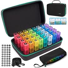 Yewltvep Monthly Pill Organizer 3 Times a Day, Pill Box Organizer with 32 Daily Compartments, 30 Day Pill Holder with Hard Shell Travel Case