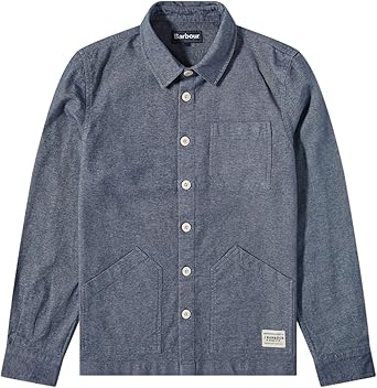 Barbour Mens Carew Cotton Overshirt Jacket Small Navy