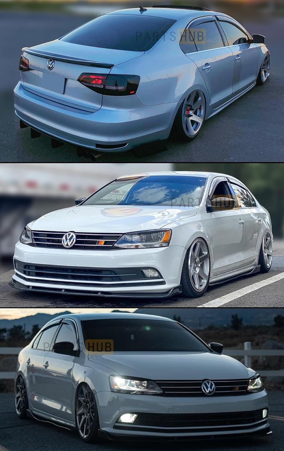 Fits for 2011-2018 VW Volkswagen Jetta MK6 Chrome Trim Smoke Tinted Window Visors Rain Guards Deflectors