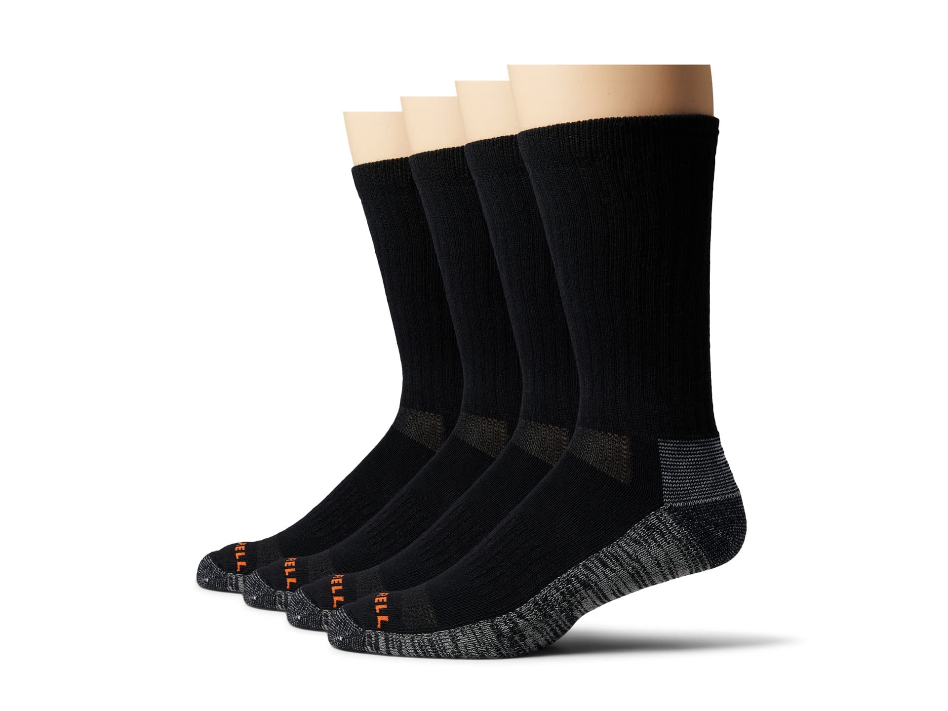 Merrell Men's and Women's Durable Everyday Work Crew Socks-3 & 6 Pair Packs-Unisex Arch Support and Anti-Odor Cotton