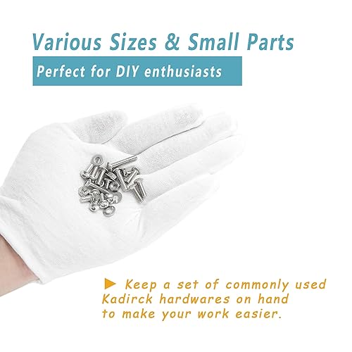 Miniatura 95 de Kadrick - Kit surtido de 2000 tornillos/pernos métricos M2, M3, M4, M5, con tuercas, arandelas planas y de seguridad, cabeza de botón hexagonal