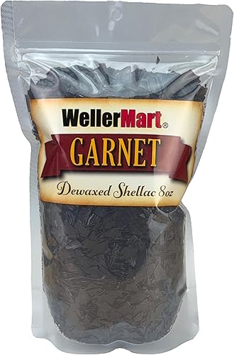 Copos de goma laca de granate desparafinado 1/2 libra, u 8 onzas, calidad, restauración antigua