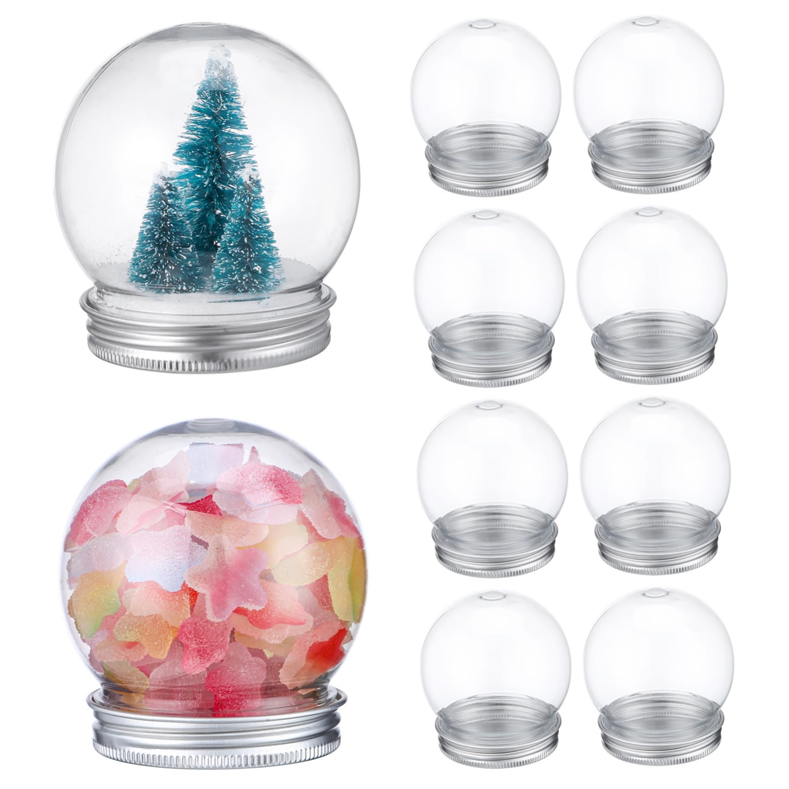 Bolas de plástico transparente rellenables y herméticas para manualidades DIY