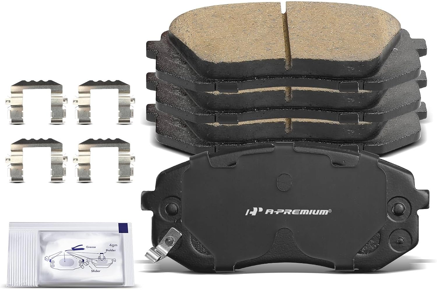 A-Premium Front Ceramic Brake Pads Set Compatible with Hyundai and Kia Models - Elantra GT 2018-2020, Sonata 2016-2019, Soul EV 2017-2019, Optima 2016-2020, Forte, Forte5, Veloster, Kona, Seltos
