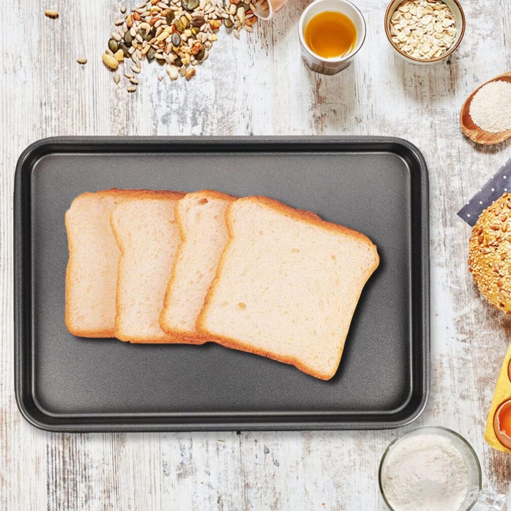 Kichvoe 2pcs Non-Stick Rectangular Baking Pans Carbon Steel Kitchen Bakeware for Cakes Cookies Savory Baking for Desserts and Roasting Vegetables