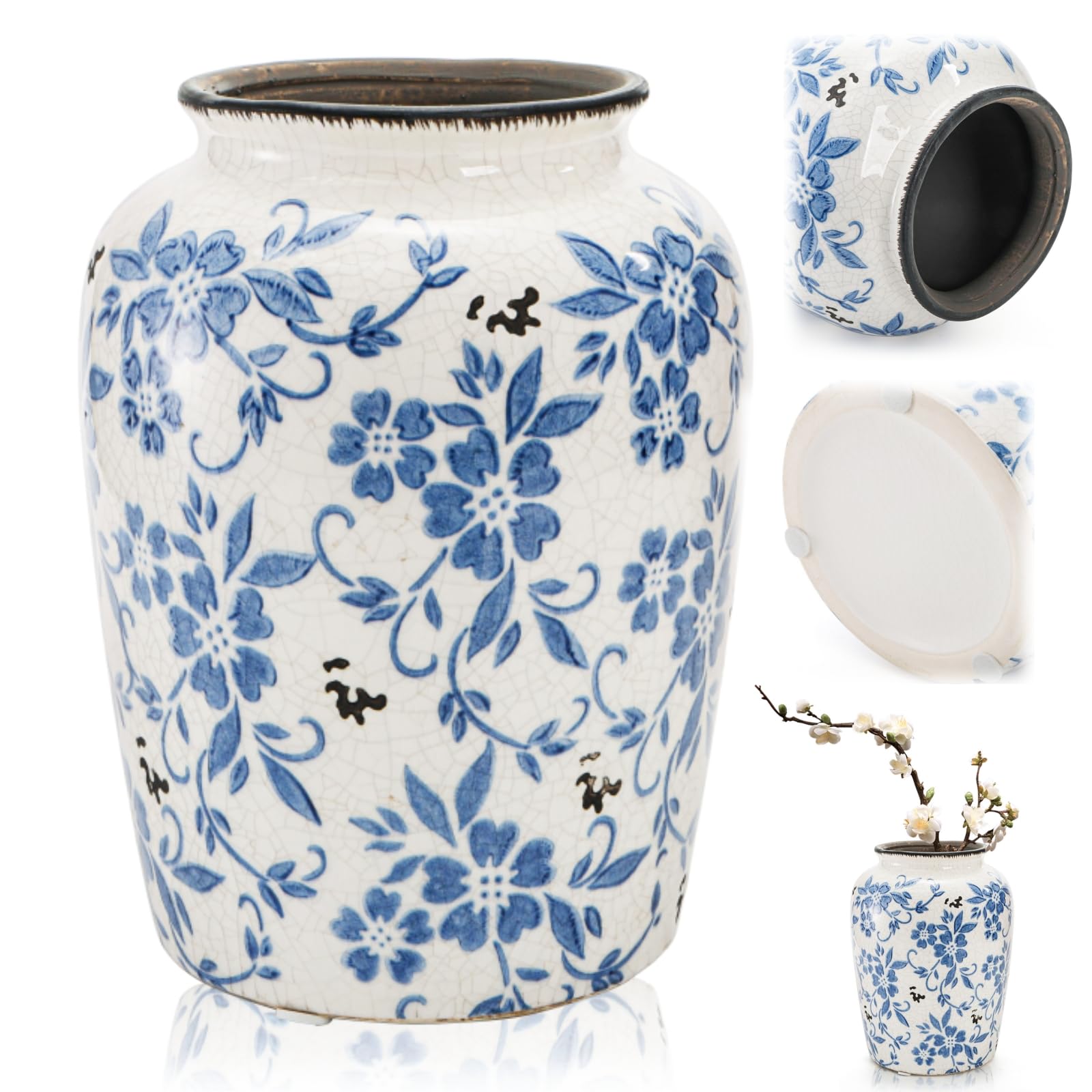 Amazon.com: Goaste Vintage Blue and White Porcelain Vase, 7.7 Inch