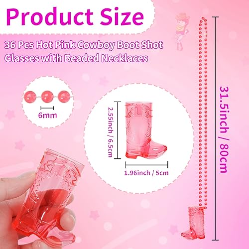 Miniatura 9 de 24 collares de cristal de tiro de bota de vaquera, vasos de plástico con gafas de despedida de soltera, cumpleaños, boda, fiesta, equipo,