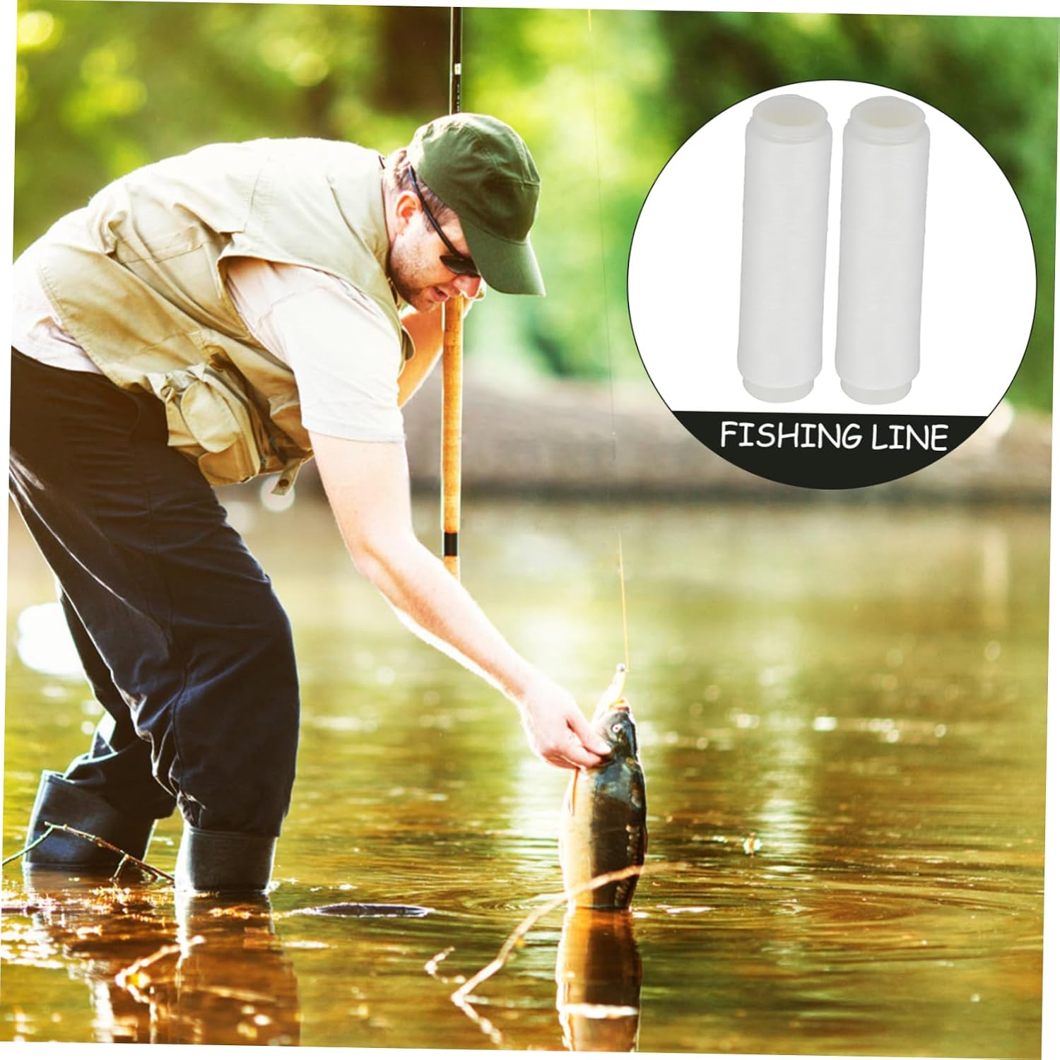 Yardwe 2rolls - Nylon Fishing Line Resistance Monofilament Wire for and Freshwater Fishing