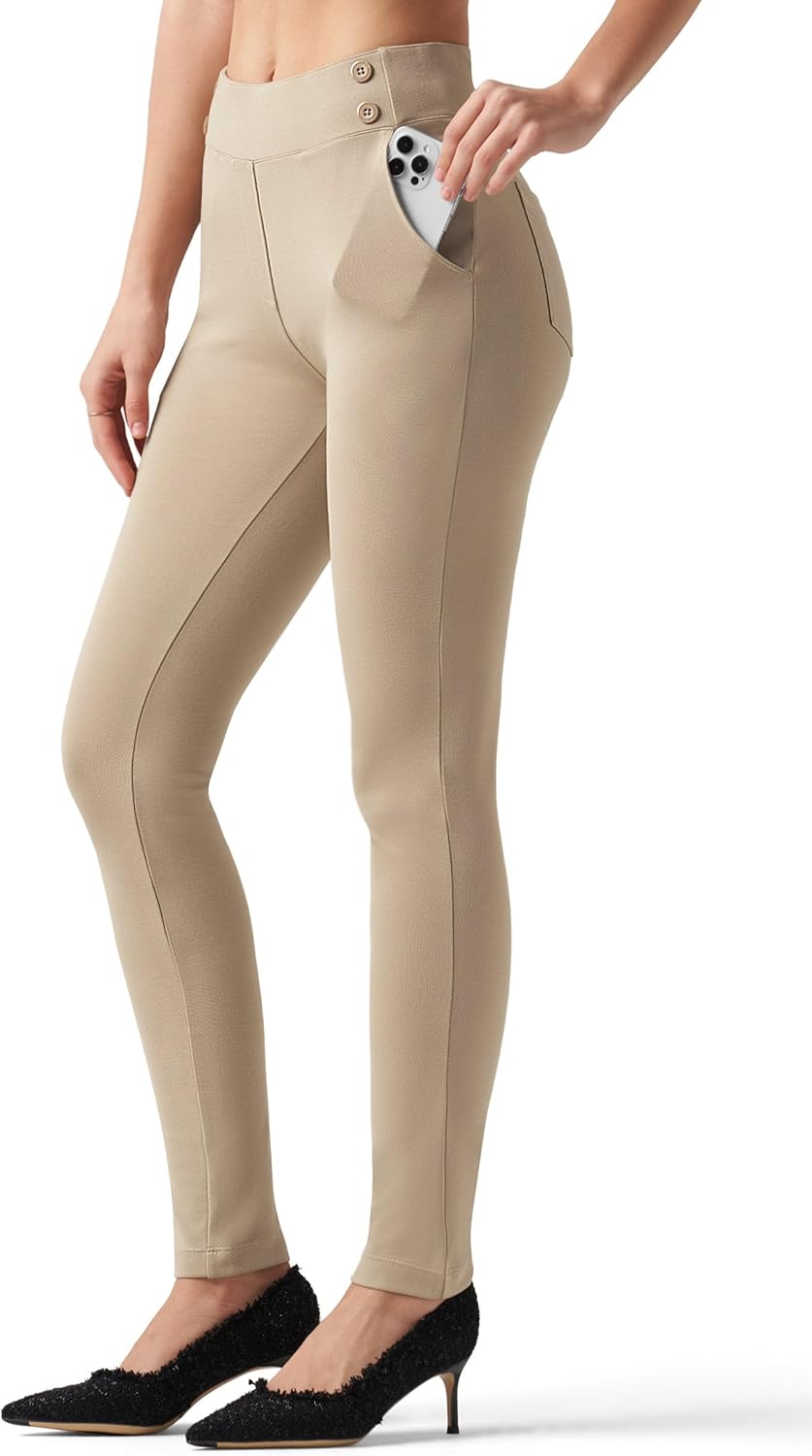 Willit Women's Yoga Dress Pants Skinny Work Slacks Leggings High Waisted Stretch Office Business Casual Pants 27"/28"