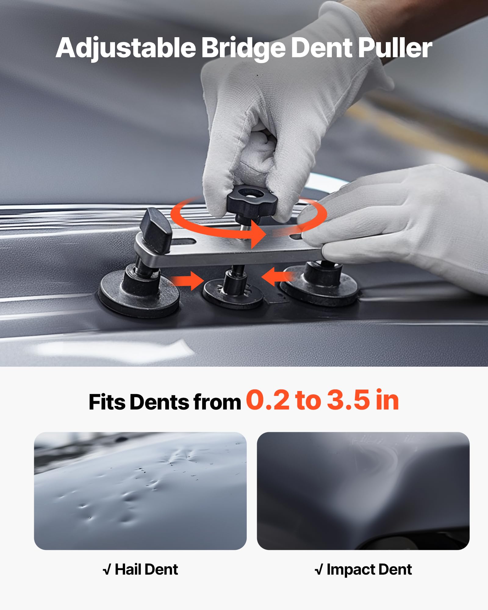 VEVOR Kit di Rimozione Ammaccature, 60 Pezzi Senza Vernice con Sollevatore Dorato, Estrattore di Ponti, Martello di Gomma, Pistola per Colla, Riparazione dei Danni di Porte di Frigoriferi Auto
