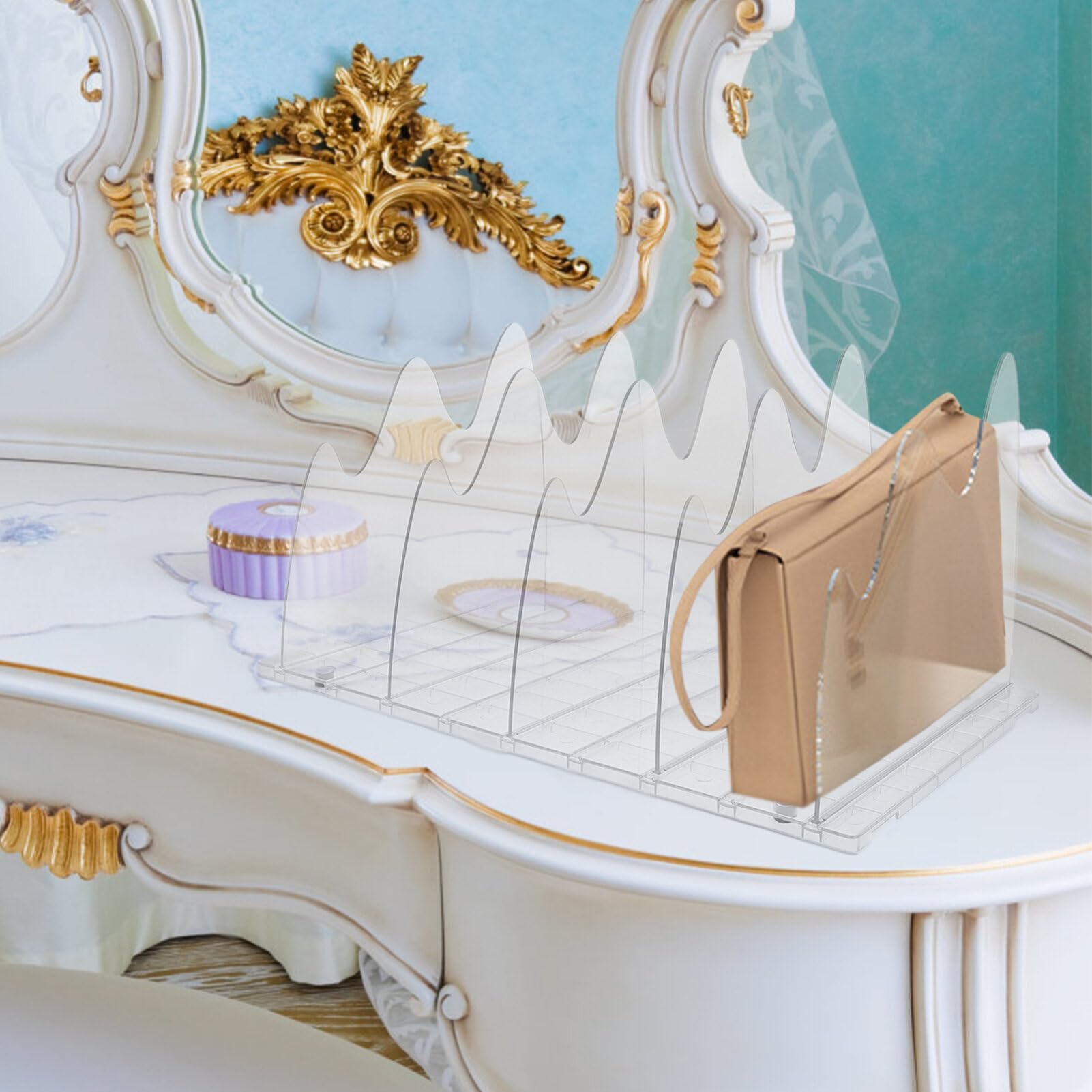 Organizador De Bolsos De Transparente Separador De Estantes para Armario Divisor De Compartimentos para Purse Estante De Almacenamiento De Bolsos y Accesorios