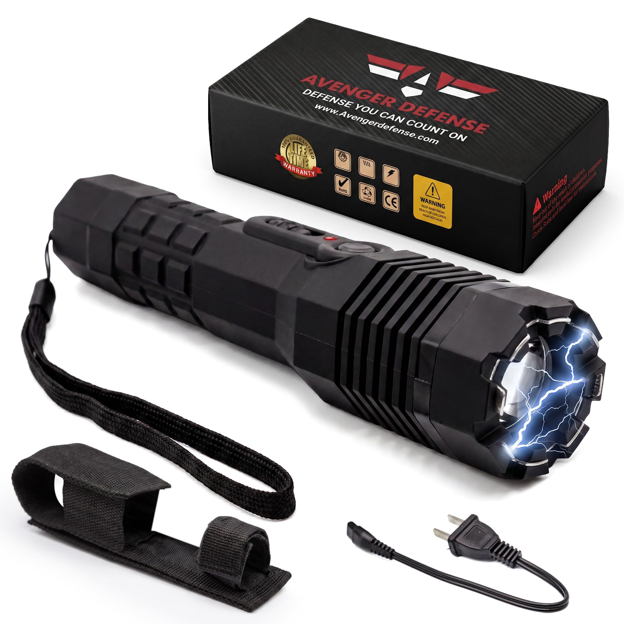 Avenger Defense 2-in-1 Stun Gun Flashlight