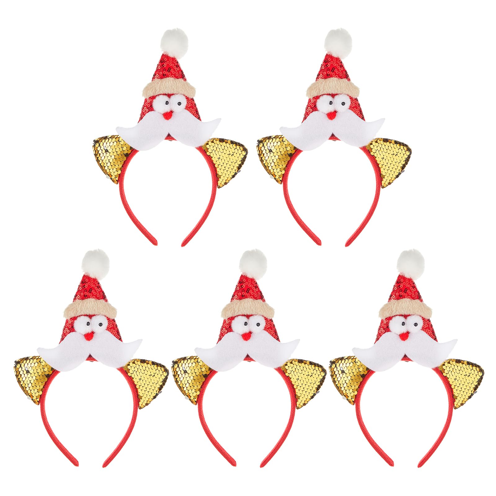 Tsophreniq 5pcs Sparkling Headband for Christmas Party Glowing Hairband Festive Headpiece Stylish Accessory for Family Gatherings Hair Decorations
