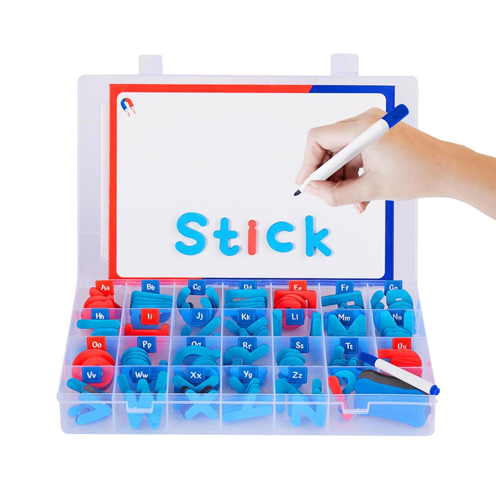 Magneti da frigo educativi, lettere magnetiche in classe Ragazze Lettere | Set di lettere magnetiche con lavagna magnetica su entrambi i lati, per ragazzi, ragazze, bambini