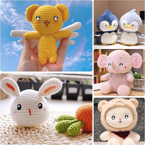 Miniatura 7 de Ecavria [400 unidades] Ojos de seguridad para Amigurumi, ojos de ganchillo negros de 0.31 a 0.63 pulgadas con arandelas, ojos ovalados y redondos,