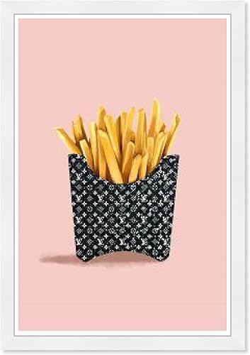 Wynwood Studio Comida y cocina contemporánea de lujo en lienzo de comida rápida, arte de pared a la moda, papas fritas, sala de estar, dormitorio y