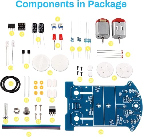 Miniatura 8 de MiOYOOW Práctica de soldadura de aprendizaje electrónico Kit de bricolaje Smart Car TT Motor Soldadura Kits Línea Siguiente Robot Principiantes DIY