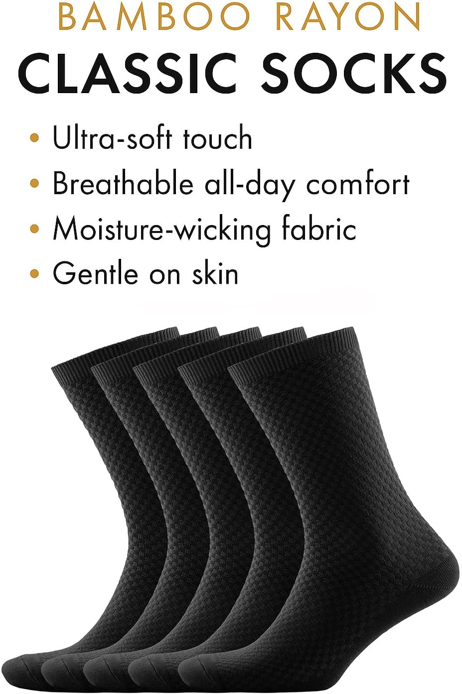 NUDUS UNDERWEAR Men’s Bamboo Rayon Socks 5-Pair Gift Box, Premium Quality - Image 5