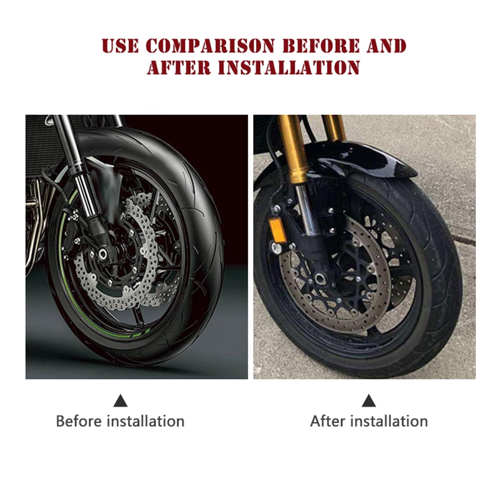 MESKEL Schmutzfänger Für Yamaha Für YZFR1 Für YZF R1 2004-2008 Für FZ8 Für FAZER 2011-2013 FZ1 2005-2008 Motorrad Kotflügel Vorne Kotflügel Spritzschutz Kotflügel (Farbe : Bright Black)