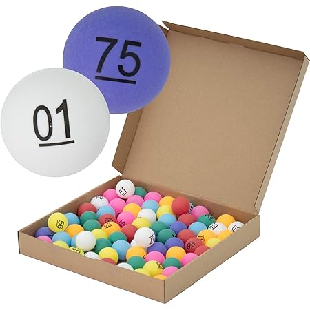 Amazon Excite Hobby カラーボール ビンゴ 抽選 番号入り ボール パーティー 結婚式 2次会 イベント ゲーム くじ引き 8色 75個セット オリジナル収納box付き ビンゴ くじ おもちゃ