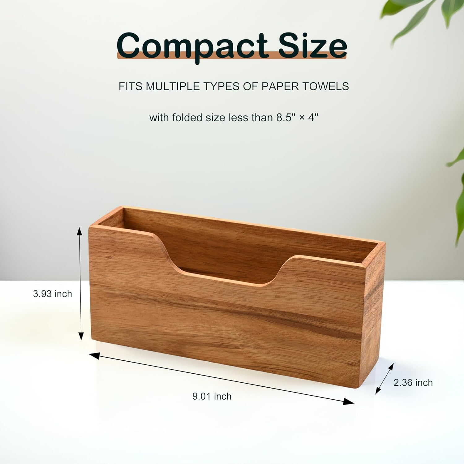 Acacia Wood Guest Towel Holder - Waterproof Vertical Napkin Holder for Bathroom & Kitchen, Disposable Hand Towel Holder, Modern Dining Table Tray for Home, Hotel, Office