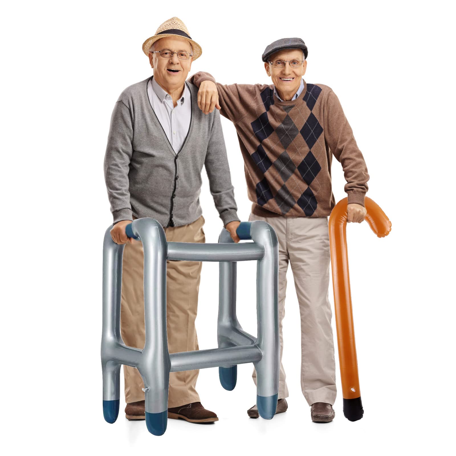 Costume Gonfiabile Da Deambulatore E Bastone Per Anziani – Set 2 Pezzi, Per Carnevale, Halloween, Cosplay, Scherzi