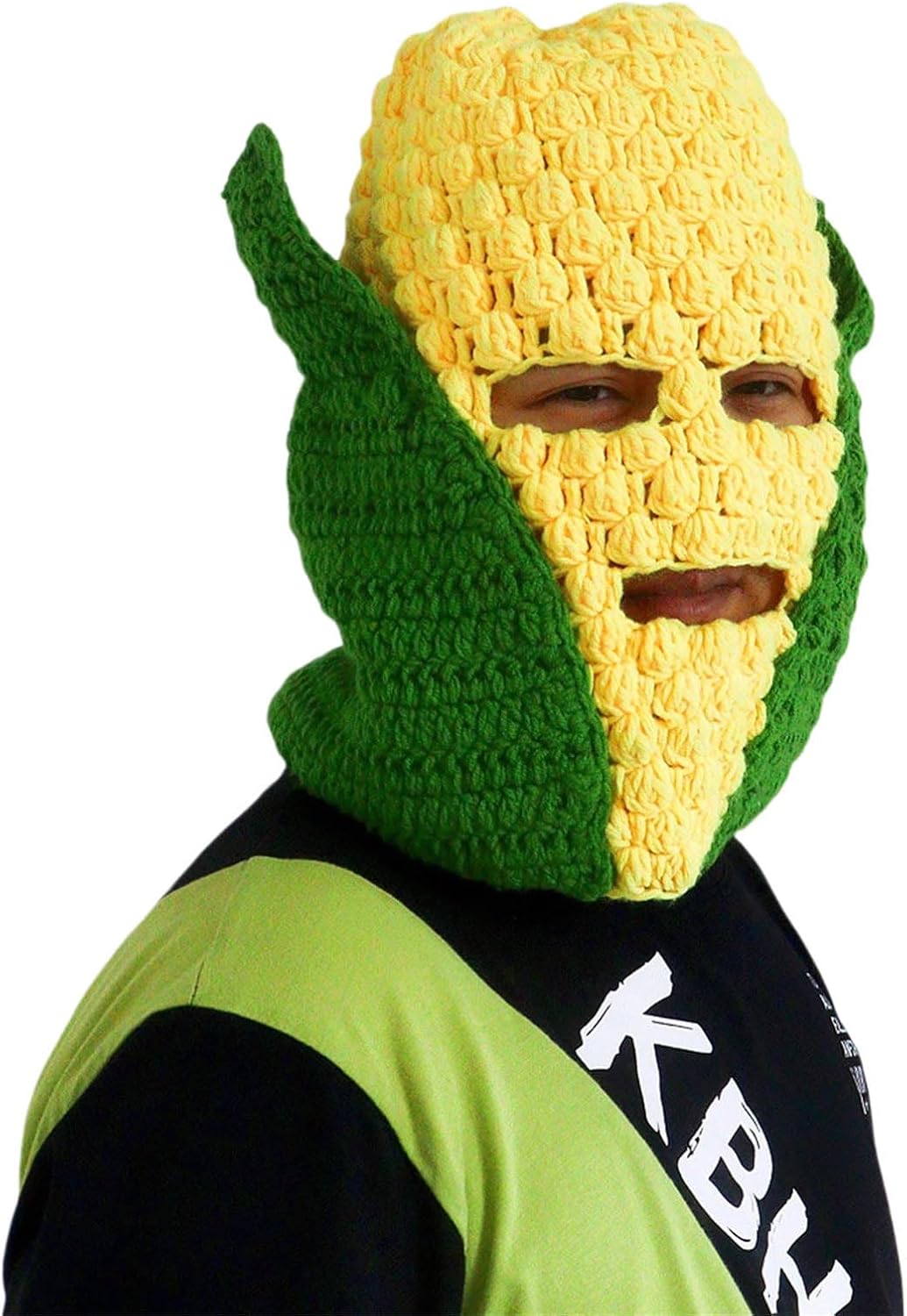 Beanie, Novelty Knitted Maize Hat for Activity All Age Full Facecover Hat Fun Warm Neckcover Hats for Parties