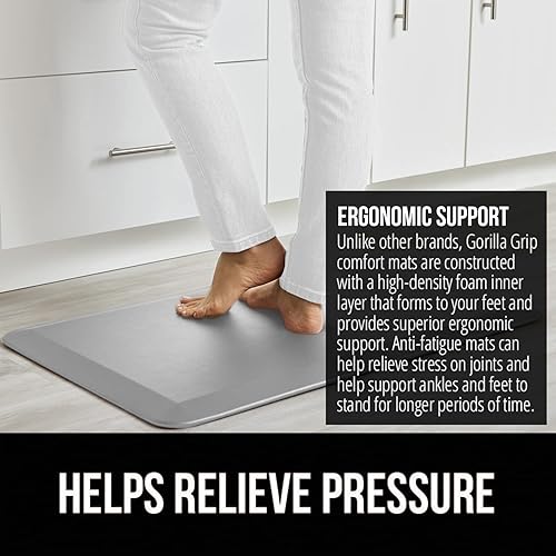 Vista 96 de Gorilla Grip - Juego de 2 tapetes antifatiga suaves para cocina, escritorio, 17 x 29 + 17 x 59, resistentes a manchas y rayones, ergonómico, suave