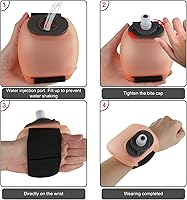 Vista 4 de Wrist - Botella de agua deportiva con correa de mano ajustable, 7 onzas, silicona suave, sin BPA, para hidratación, correr, escalar, ejercicio manos