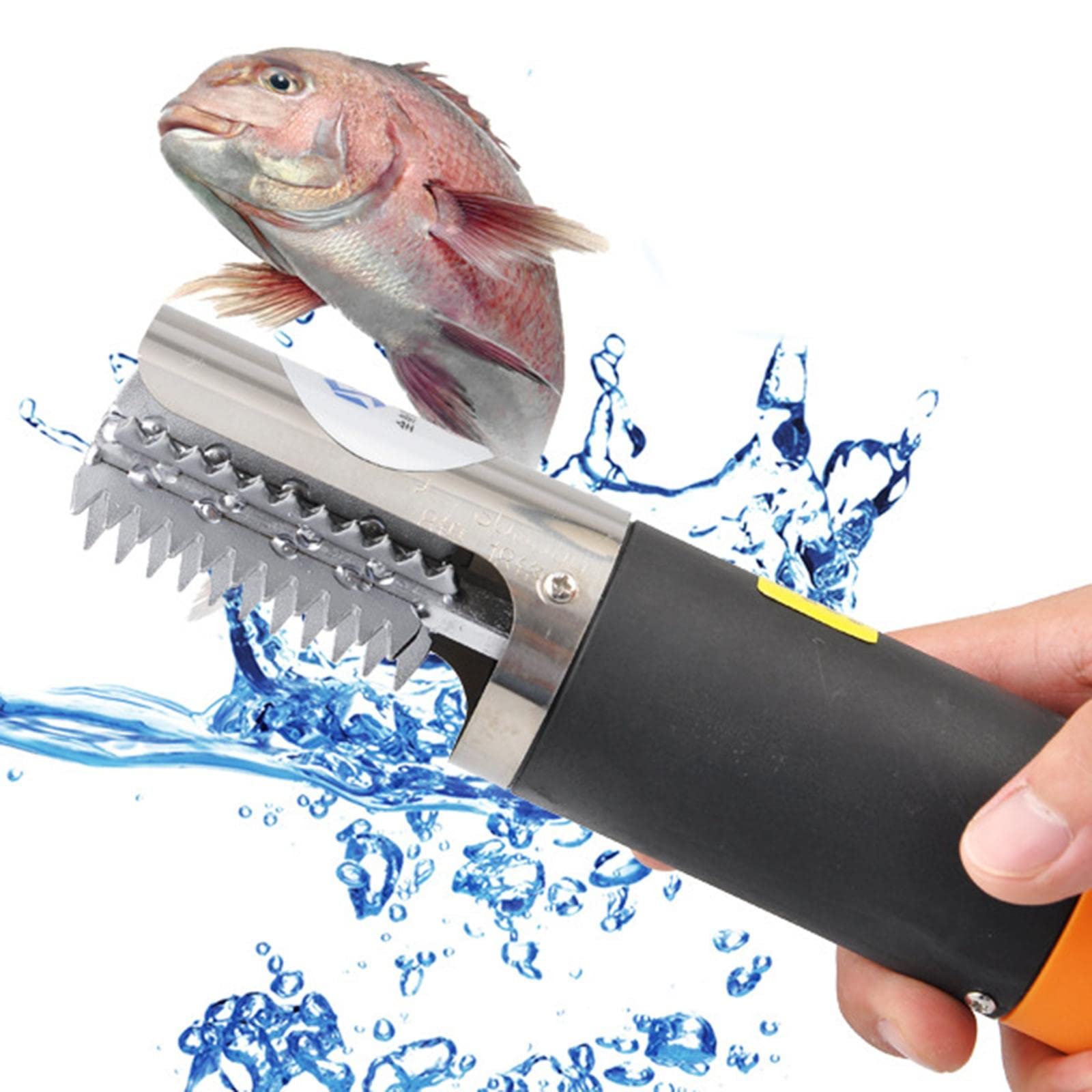 Descamador Eléctrico de Pescado, Removedor de de Pescado, Desescamador de Pescado, Herramienta Raspadora con Piezas de Acero Inoxida, Cabezal de Hoja de 6 Caras, Individual