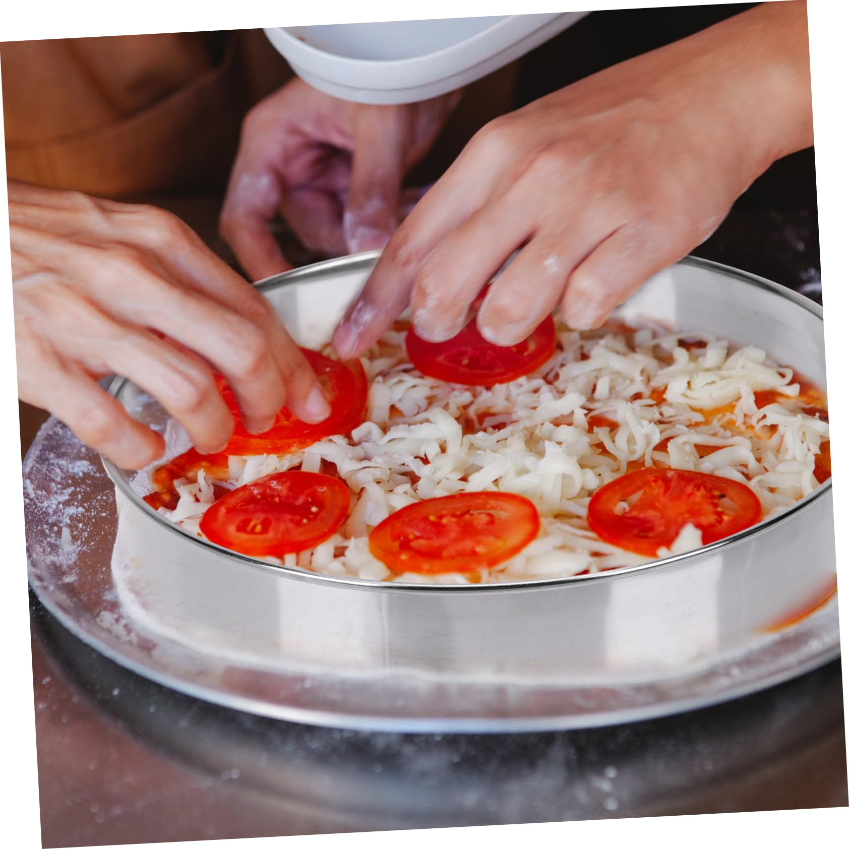 IMIKEYA 3stücke Edelstahl Pizza Saucing Runder Muffinring Für Gleichmäßiges Verteilen Von Belag Für Pizza Und Muffins Ca Hochwertiges Backzubehör Leicht Zu Reinigen