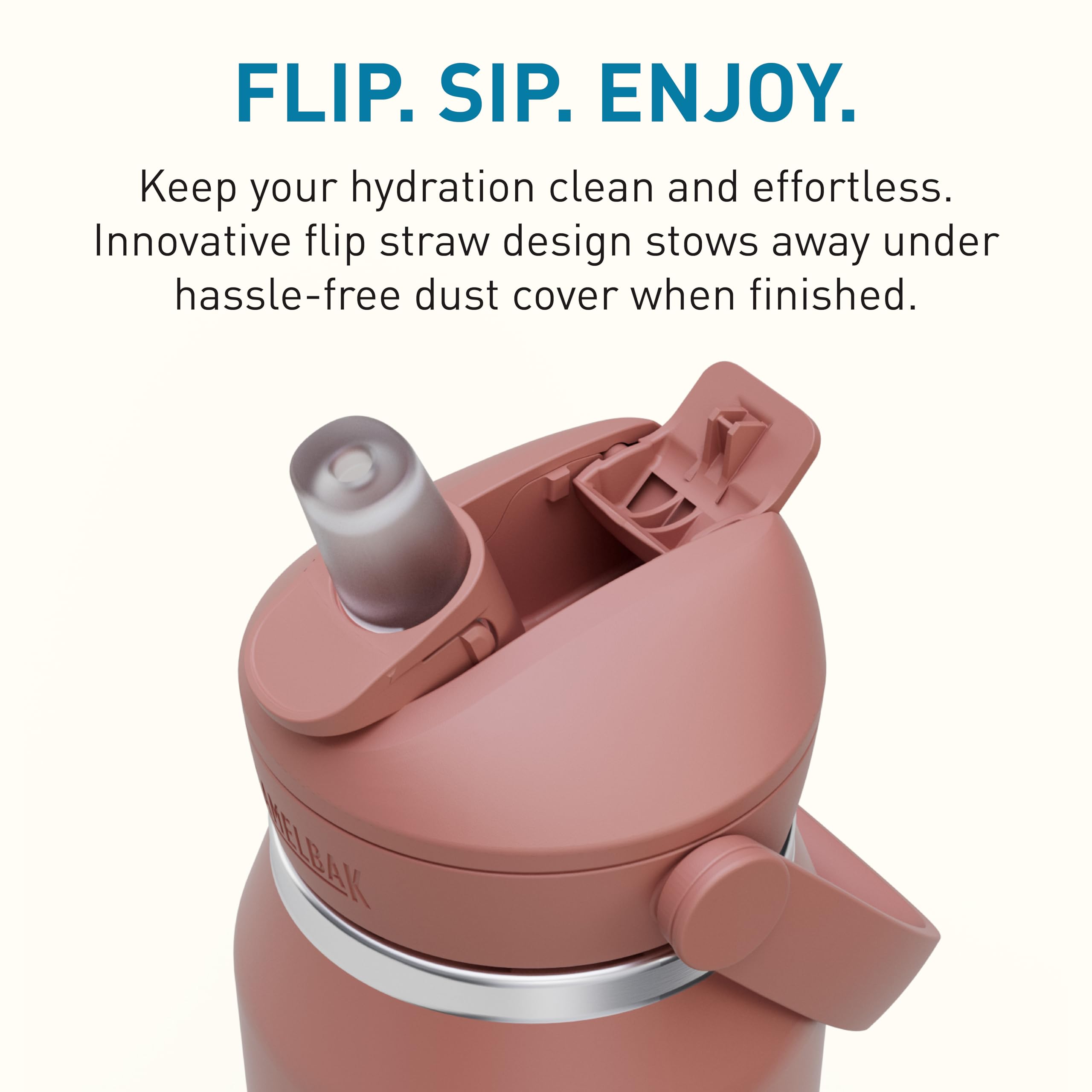 CamelBak Thrive Flip Straw Isolierte Edelstahl-Wasserflasche Sierra Red, 907.2 g