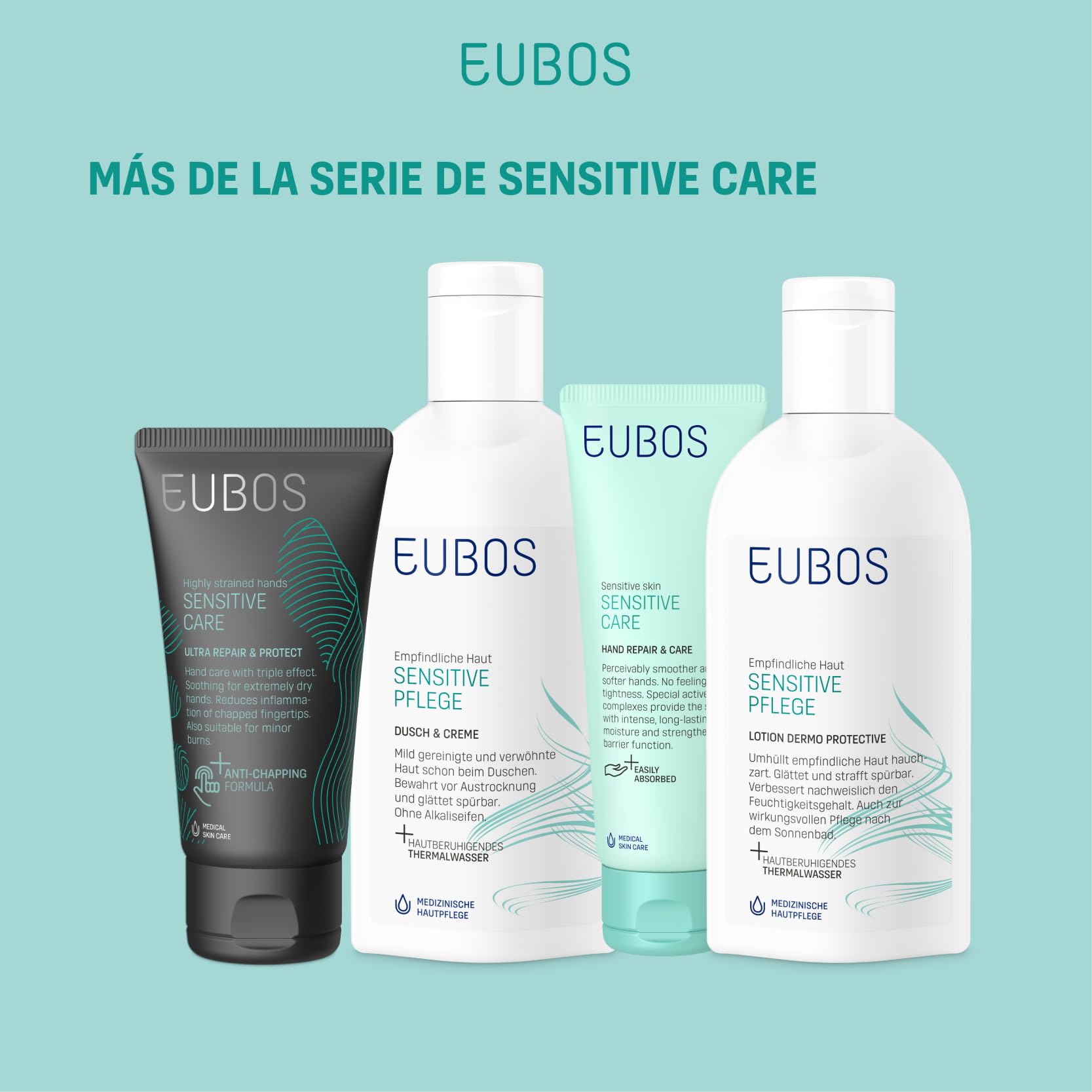 EUBOS Cura sensibile, sacchetto di ricarica per olio da doccia, olio doccia benefico per pelli sensibili e secche, per la pulizia quotidiana e nutriente, tollerabilità cutanea dermatologicamente