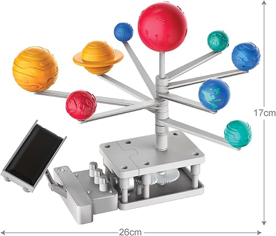 4M Green Science Solar System - Motorized Rotating Planetarium Model Kit | Solar & Battery Hybrid Power STEM Building Set, Educational Astronomy Learning Activity for Kids Ages 5 and Up