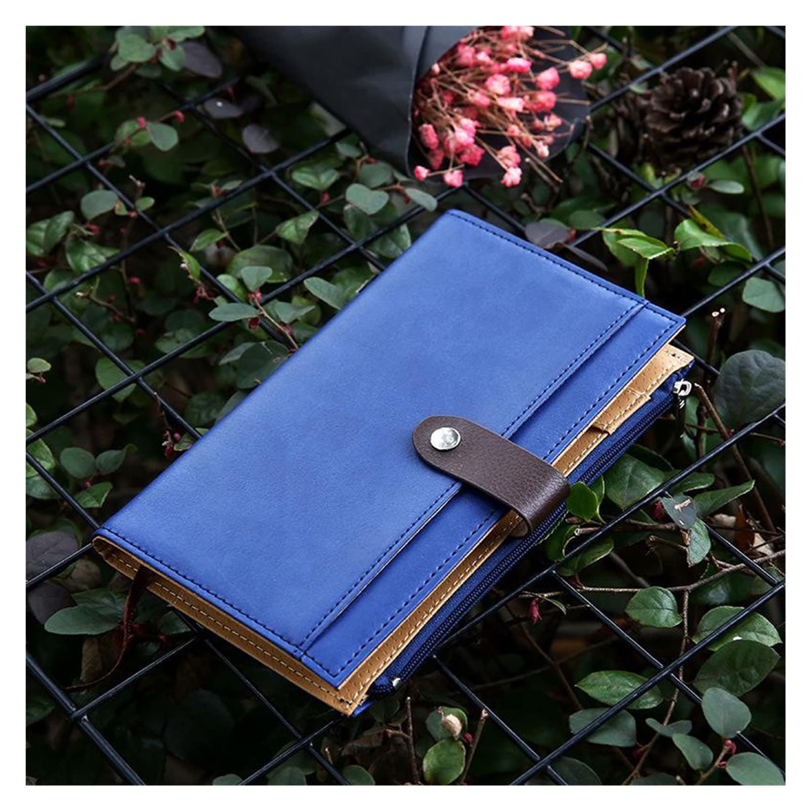 Taccuino da viaggio A6 retrò: diario pianificatore con design a fogli mobili, include una borsa con cerniera e spazio per carte, perfetto per studenti, uso aziendale e schizzi 185 mm x 112 mm.