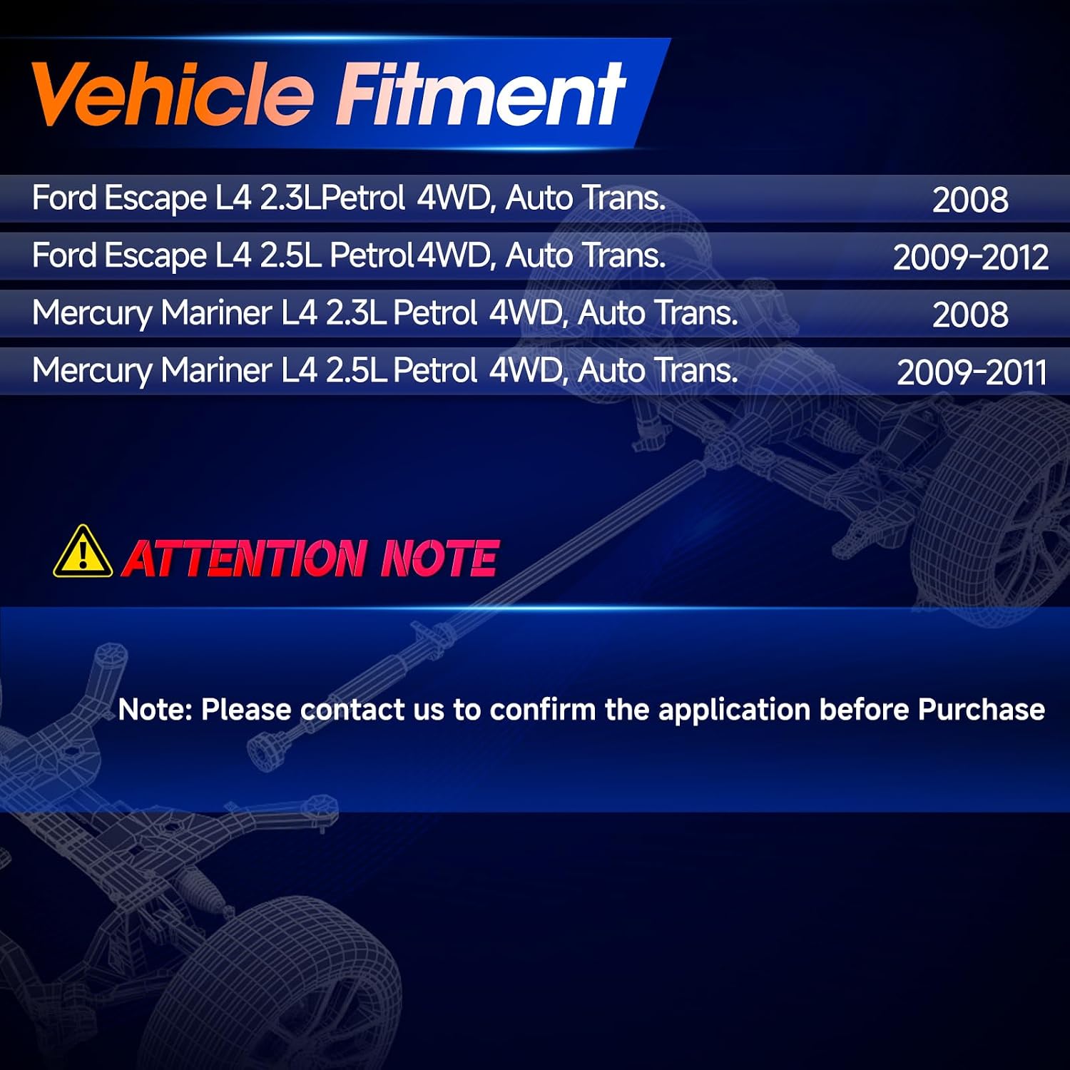 936-891 Rear Drive Shaft Prop Shaft Driveshaft Assembly Fit for Ford Escape 2008-2012| Fit for Mercury Mariner 2008-2011, 4WD, Auto Trans, OE 8L8Z4R602C, 8L8Z-4R602-C