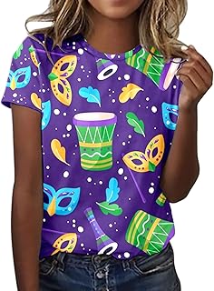 Camiseta casual de manga corta para mujer, con estampado a color