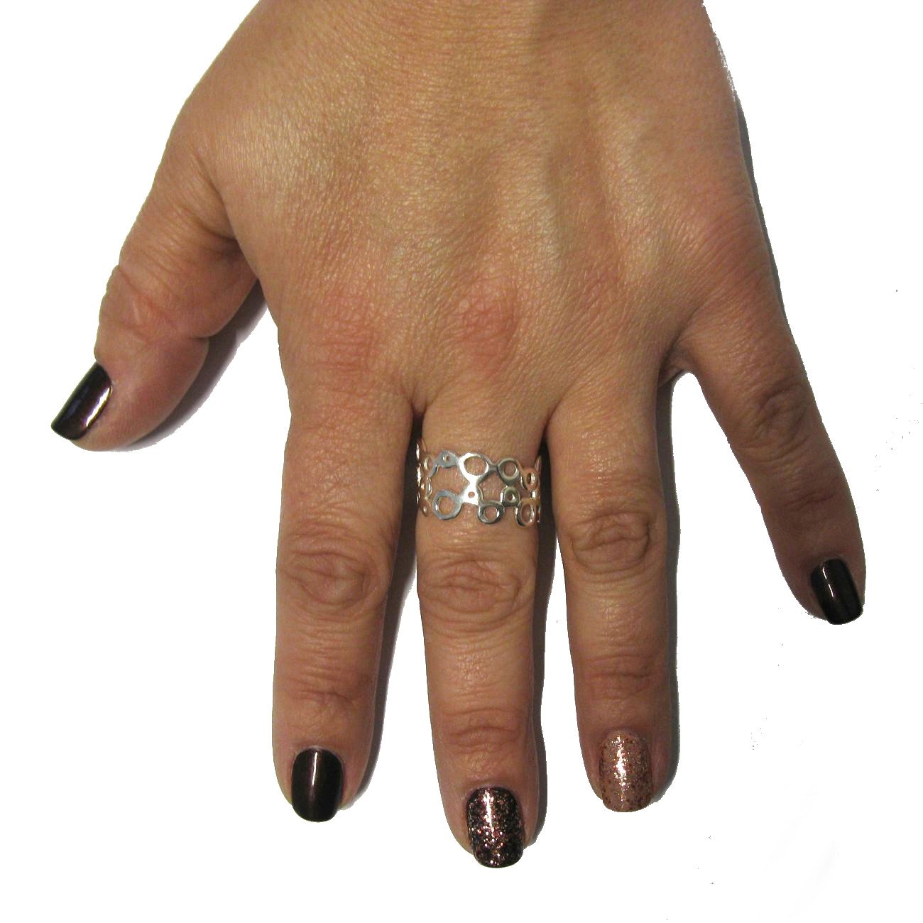 Anillo de plata de ley sólido 925 R000362