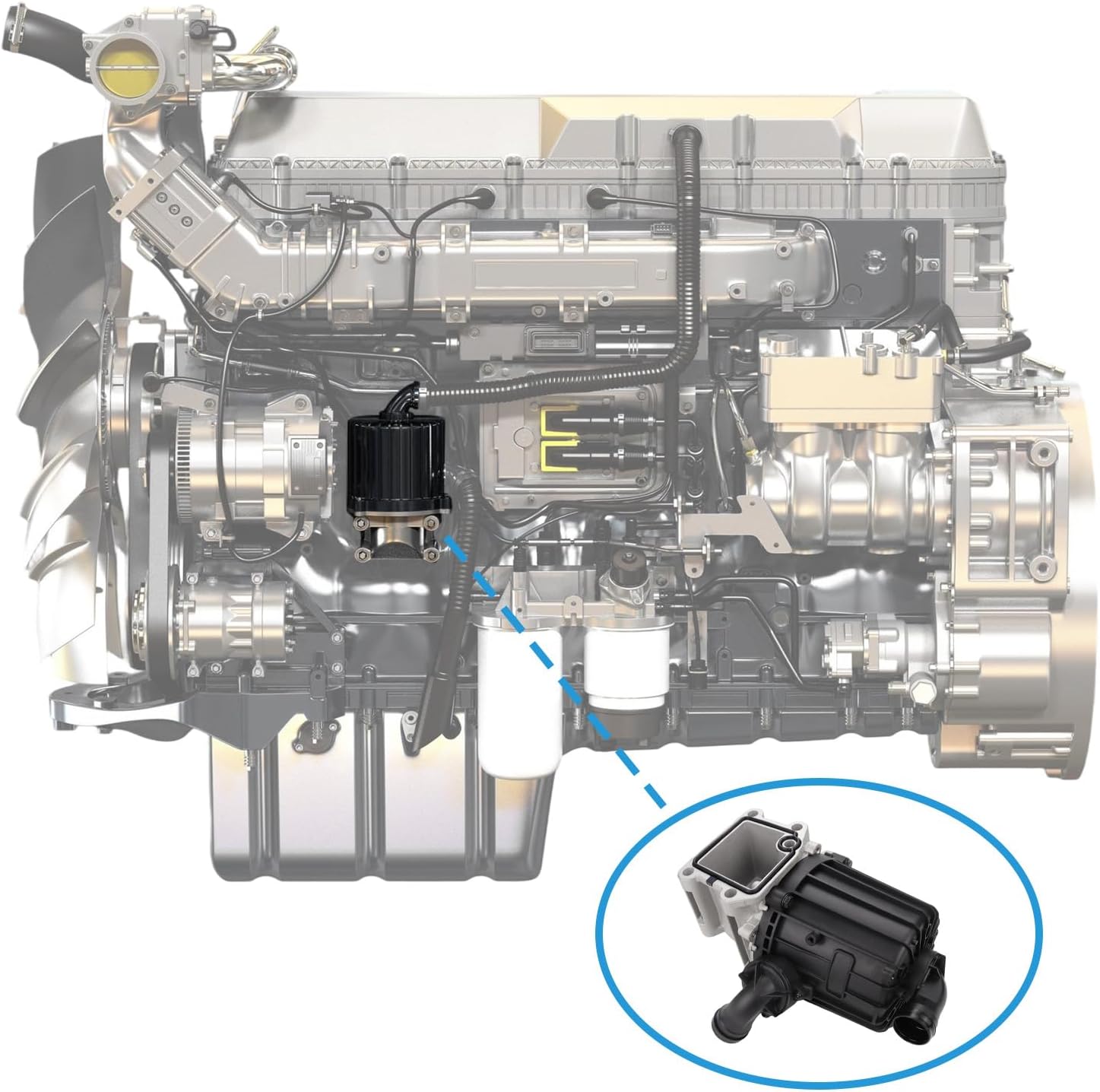 22877306 Crankcase Ventilation Oil Separator with Gasket Compatible with Volvo D13 Engine 2014-2023 Replaces 21373547 Gasket 20532891