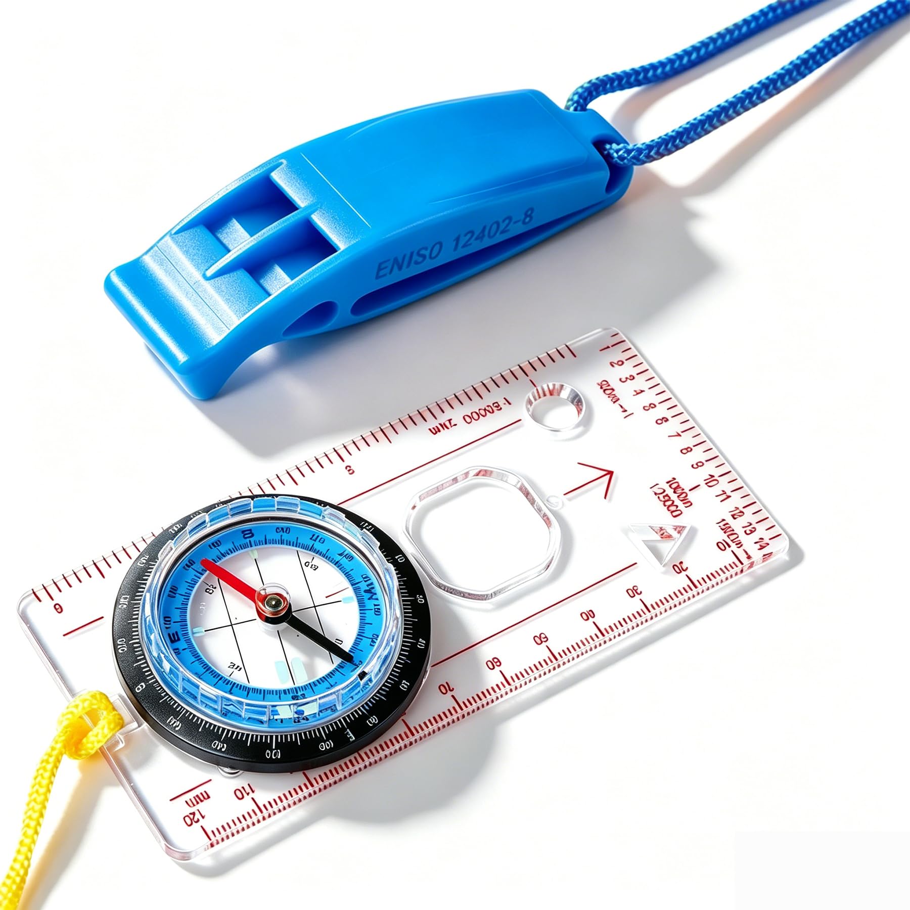 Jetfree Navigation Compass Survival Equipment, Professional Compass Hiking set with Baseplate for Map Reading, Ideal Outdoor Gift for Hiking，Camping，Survival (Blue)