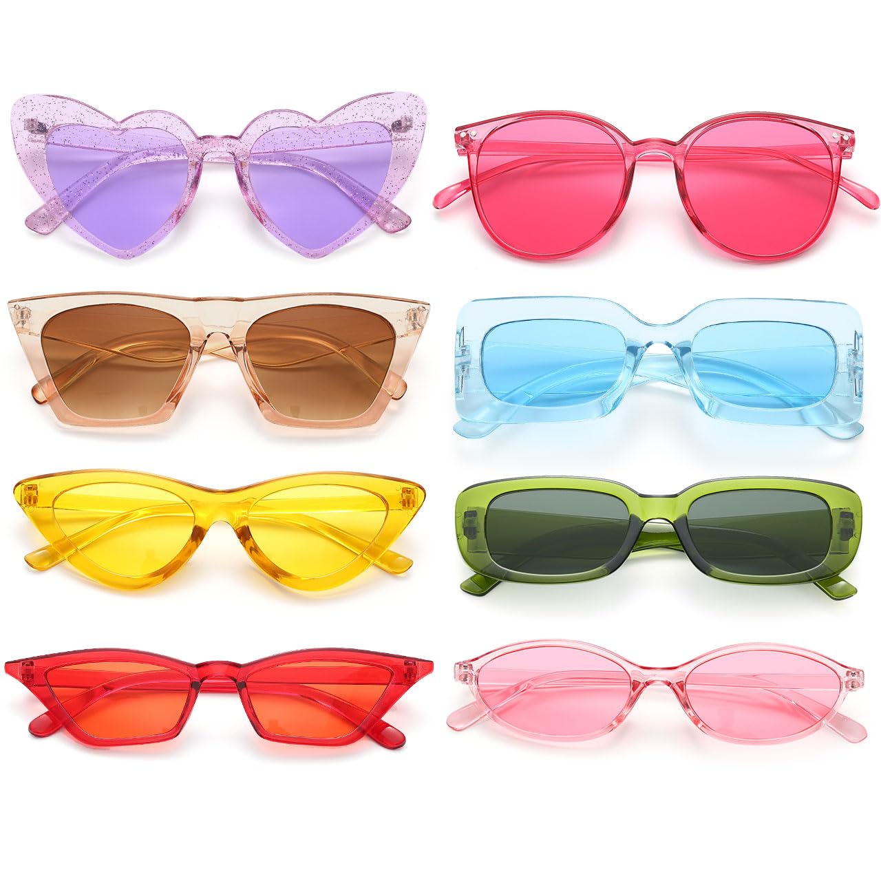 Dwenarry Party Sunglasses Bulk Black Sunglasses Pack Party Favor Retro Multipack Glasses Set for Women 8/12 Pack