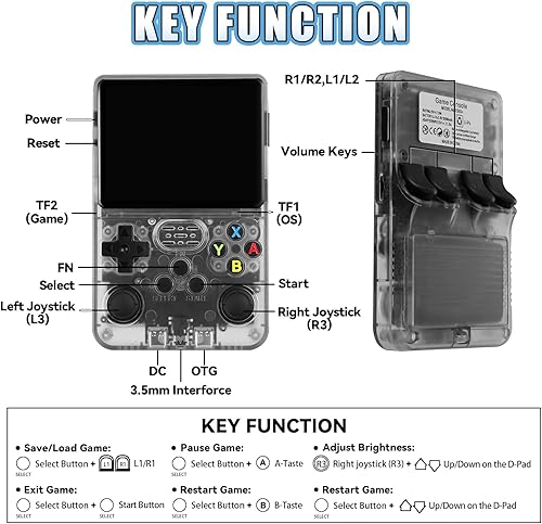 Miniatura 7 de R36S - Consola de juegos portátil retro 128G, 40000+ juegos, 21 emulador, consola retro de 3.5 pulgadas, pantalla IPS de 640 x 480.3500 mAh, sistema