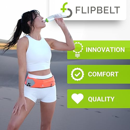 Miniatura 6 de FlipBelt Cinturón clásico para correr, riñonera para mujeres y hombres, no rozaduras para teléfono, cinturón de almacenamiento que absorbe la