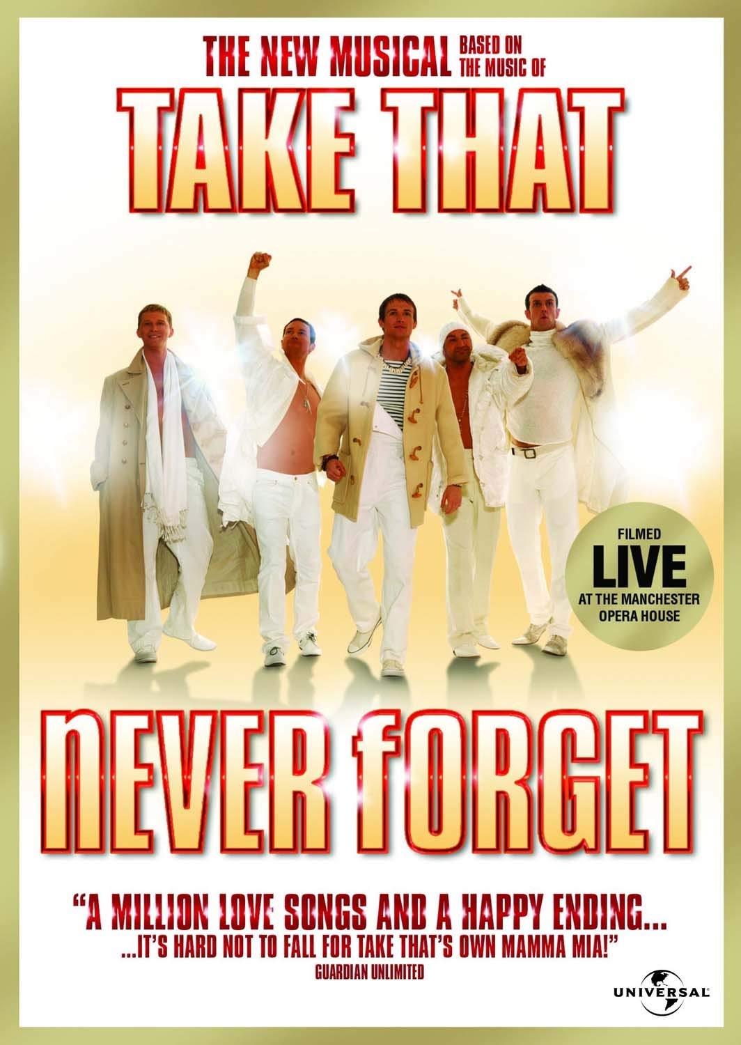 Never Forget Musical DVD Take That obra de teatro musical pop formato físico
