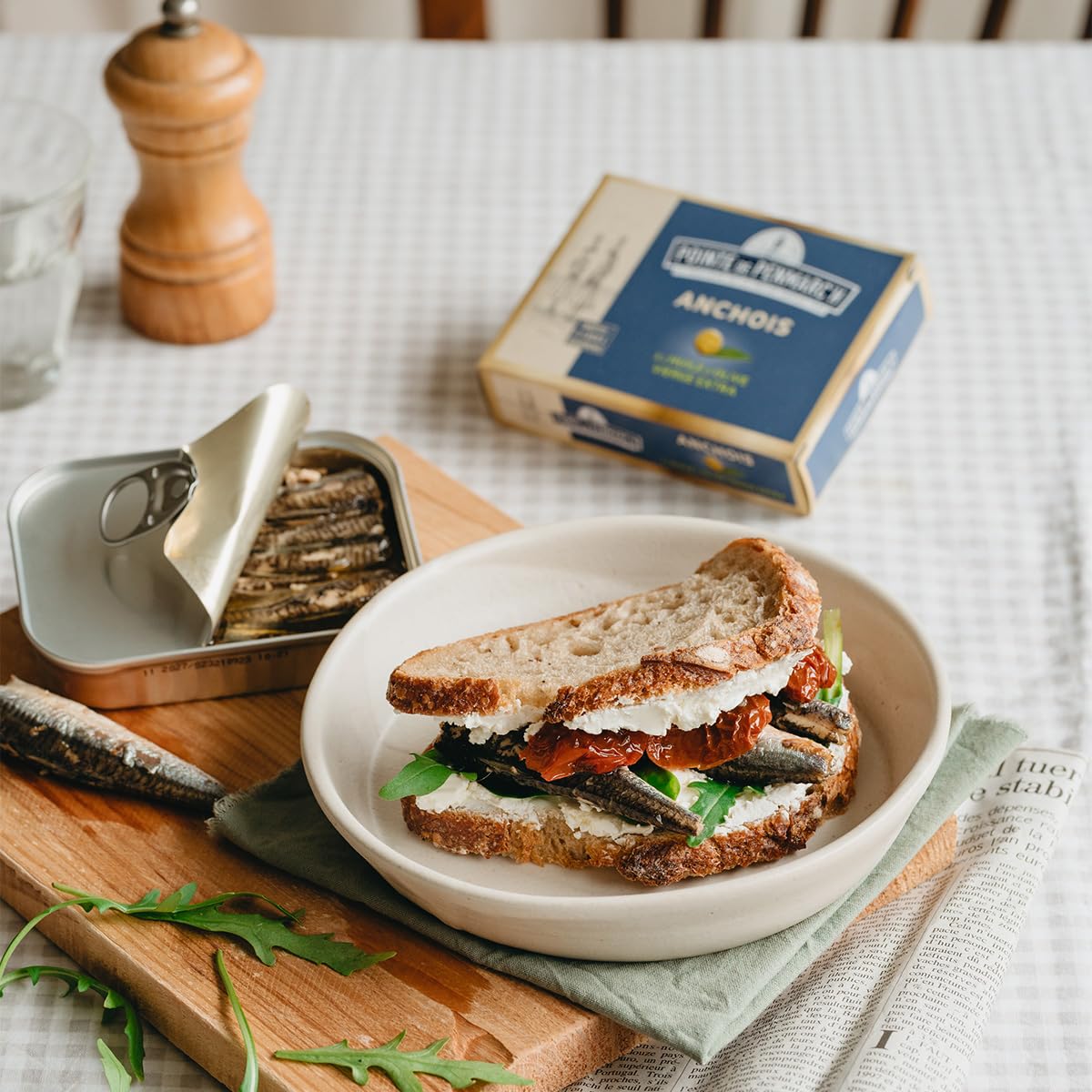 Anchois entiers à l'huile d'olive vierge extra Pointe de Penmarc'h le lot de 6 boîtes de 115 g - Livraison en 2 à 3 jours ouvrés depuis la Bretagne