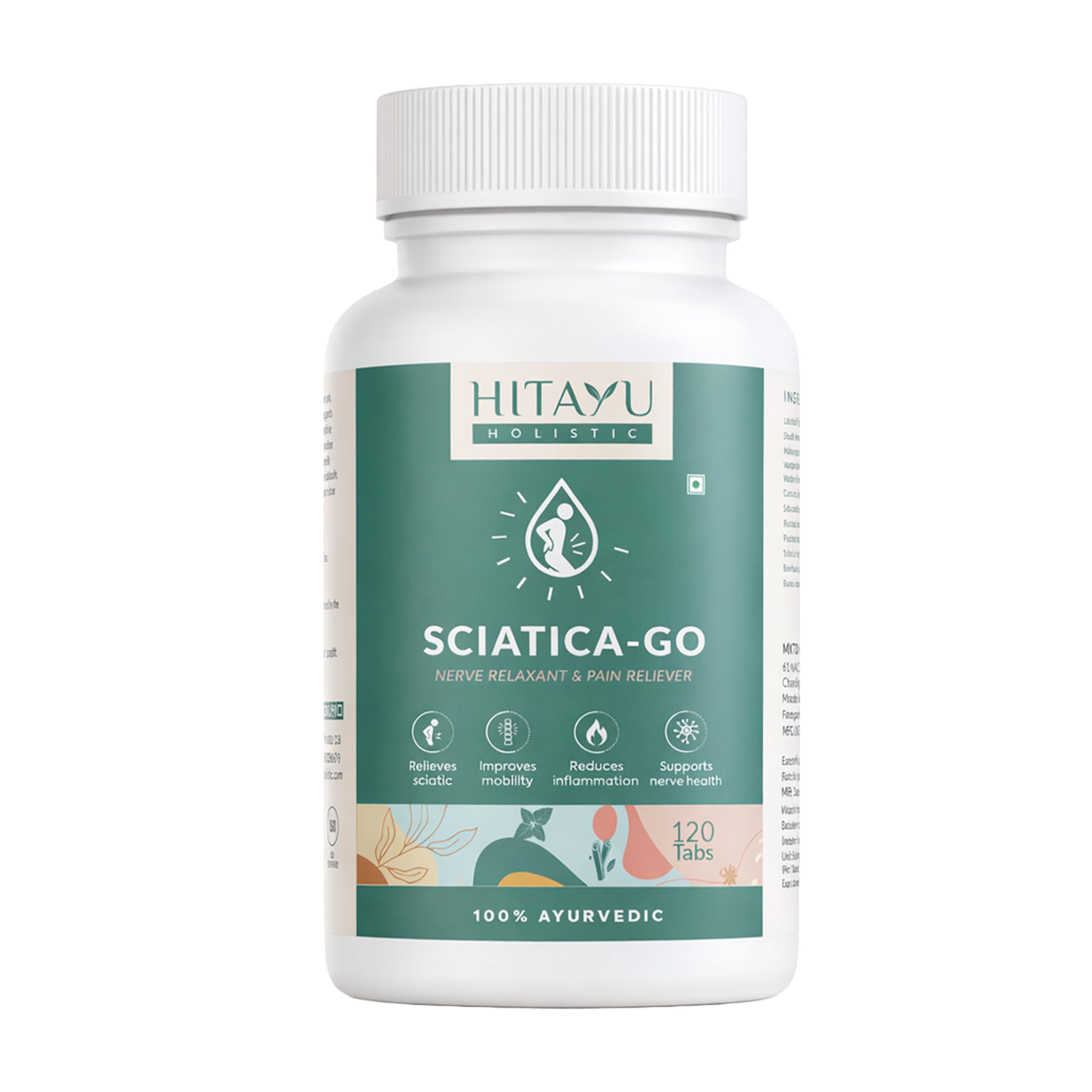 Sciatica Go | Nerve Relaxant & Pain Reliever | Ayurvedic Relief for Sciatic Pain, Inflammation & Nerve Health | Supports Mobility, Flexibility & Vata Balance |