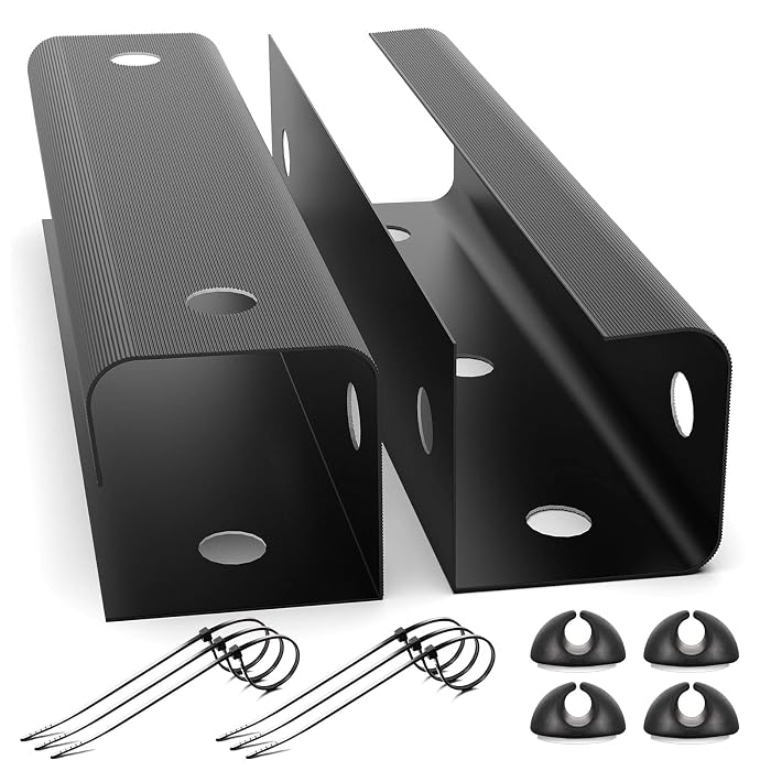 2 Pack Wire Tray With Clips Under Desk Cable Management Trays (2 Pack ...