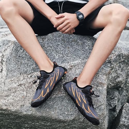 Walnuta Men's Hiking Creek Shoes Outdoor Lightweight Mesh Breathable Wading Shoes Water Sports Swimming Beach Sport Shoes (Color : Orange, Size : 43) #TOP3